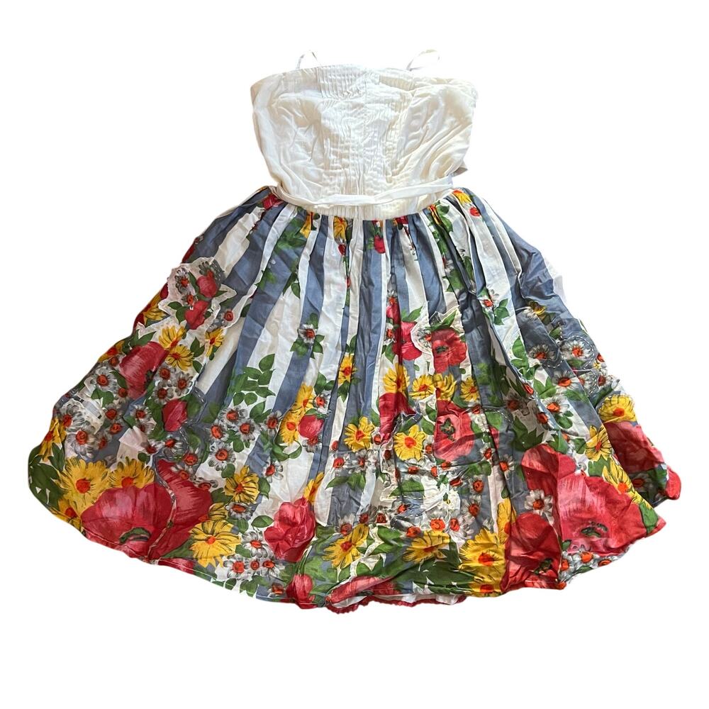 Carnation Lily Lily Rose women's floral print strapless tiewaist ruffle dress |2